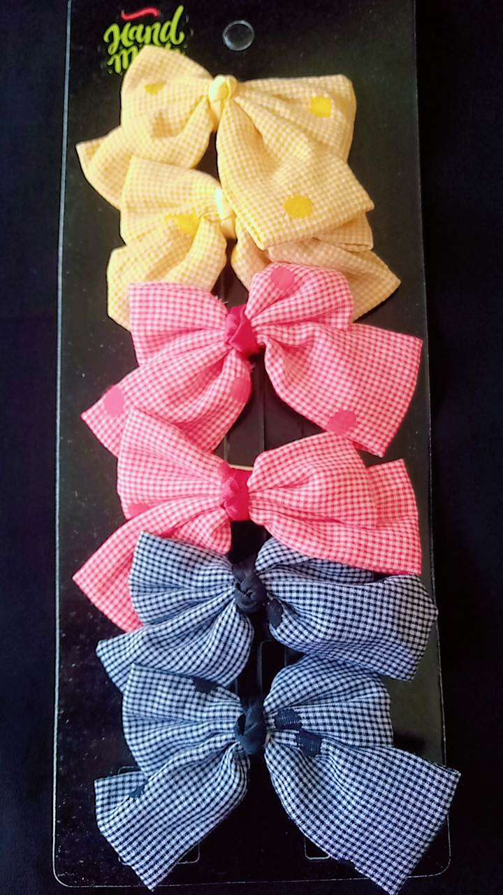 Bow style hair claw pins 6 pcs pack 2