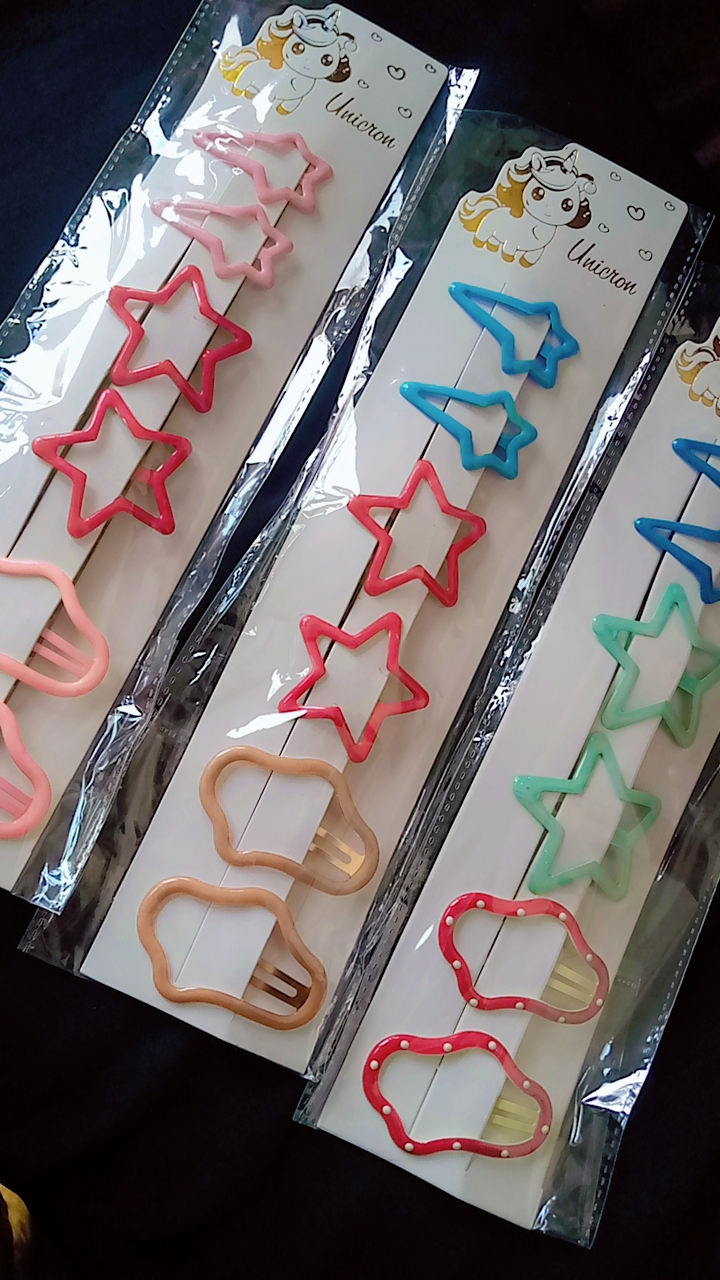 Large size 6pcs set star & cloud hair pins