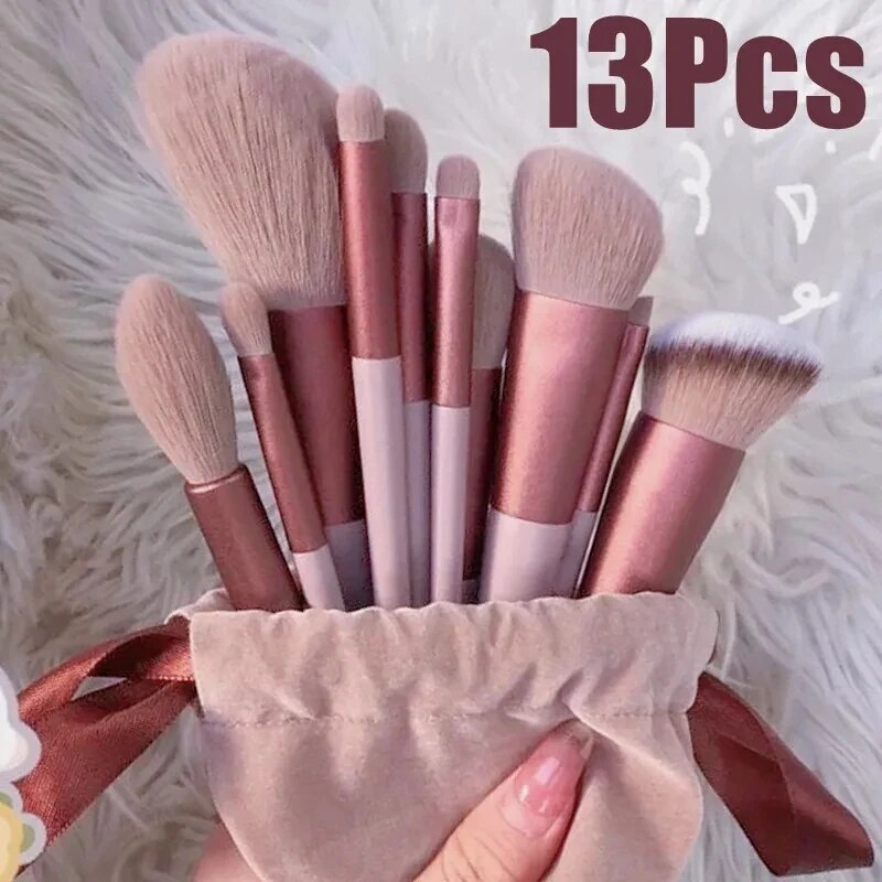 Makeup brush set 13 pieces soft hair all in 1