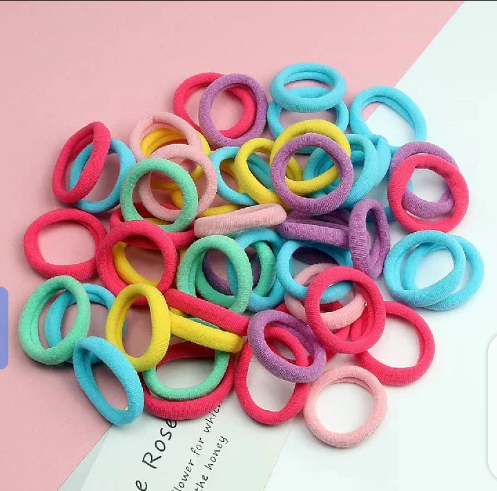 50 pcs hair ties band multicolor 2