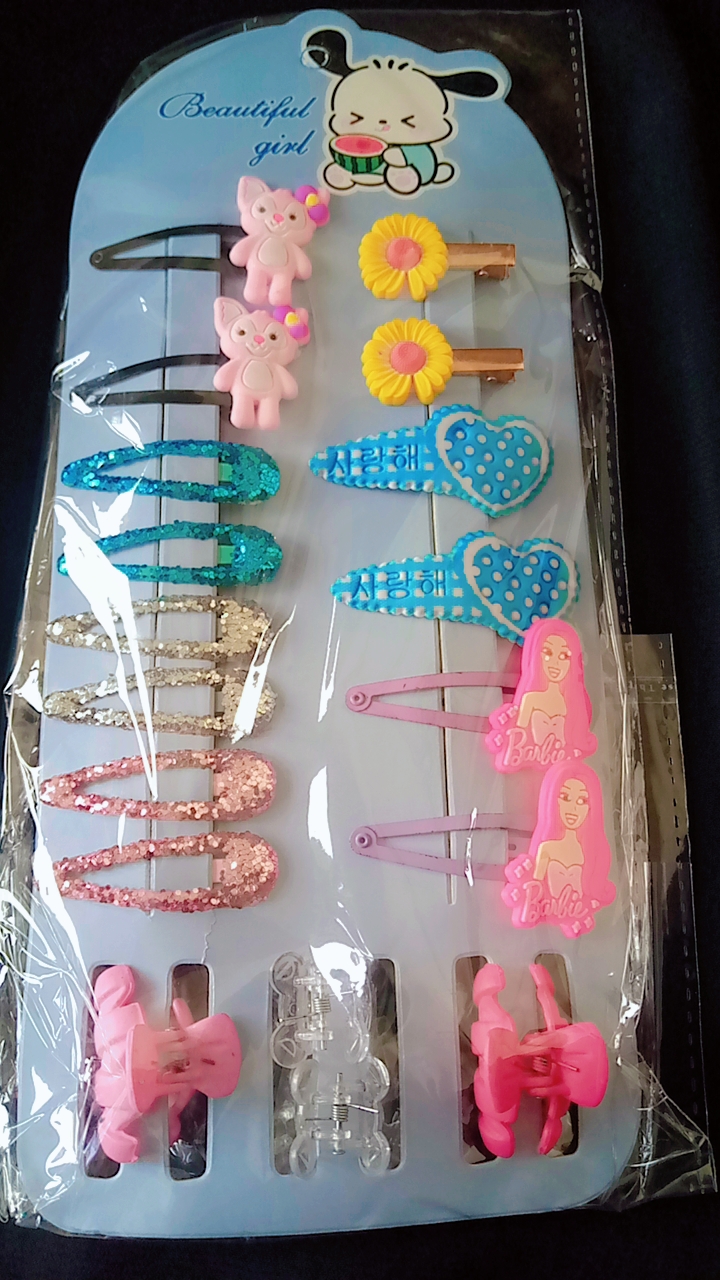 Multicolor & different style hair pins for kids 6